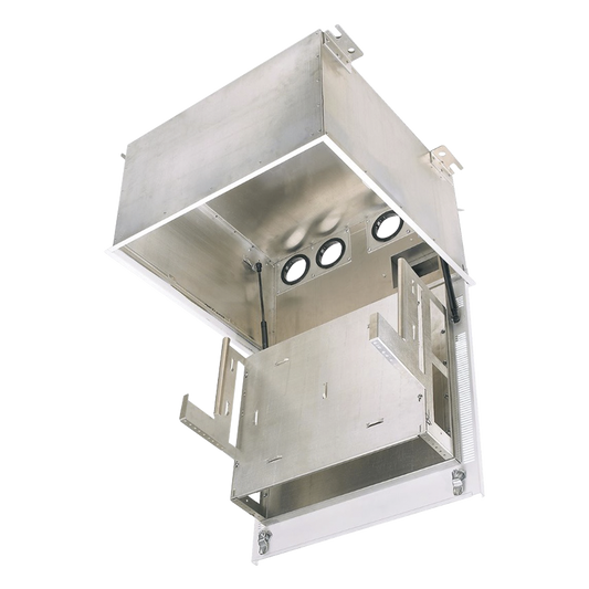 Gabinete de Techo PanZone Premium / 8 UR / Equipo Pasivo / Paneles de Parcheo / Organizador Horizontal / Acceso Frontal / UL2043 Plenum