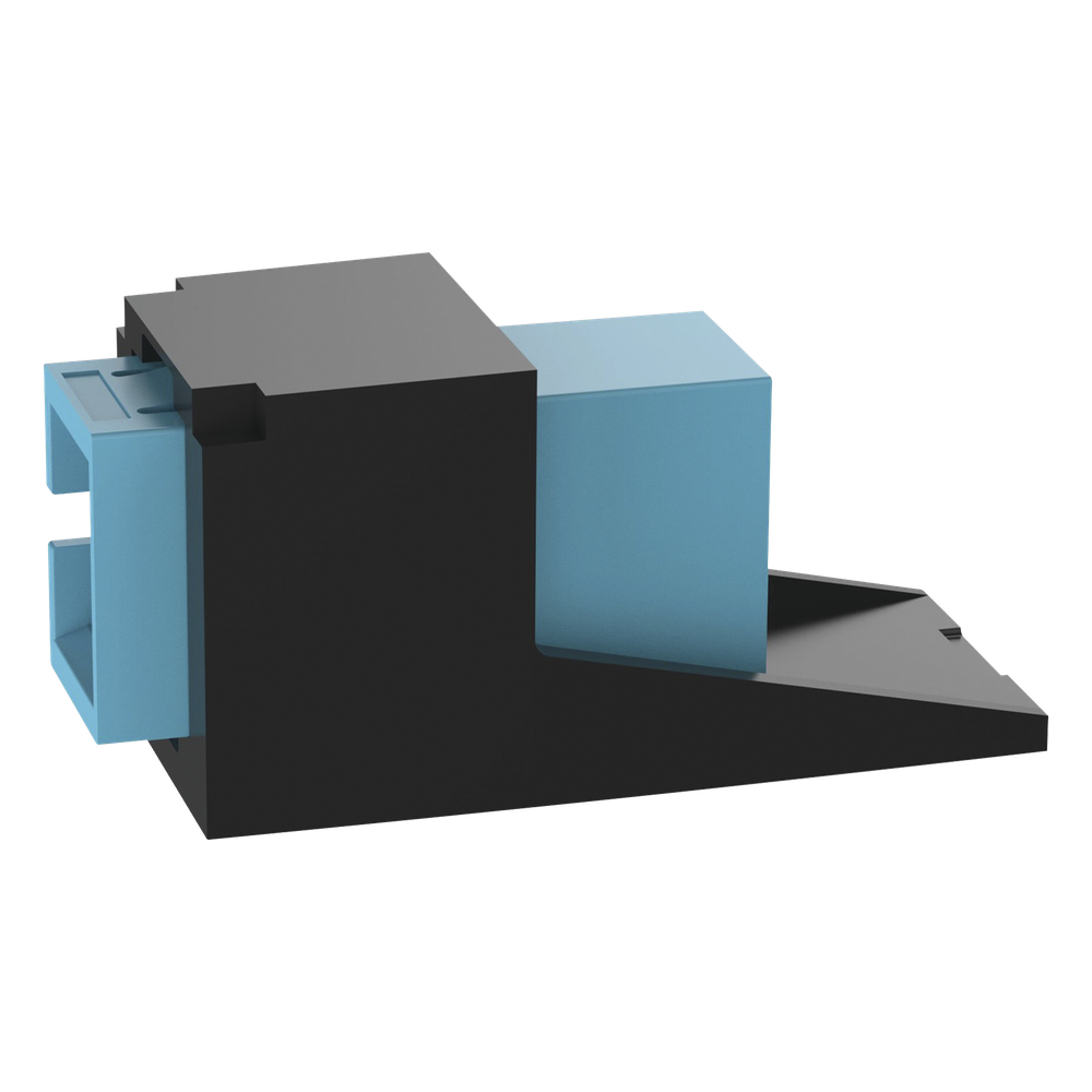 Módulo Acoplador SC Simplex, para Fibra Óptica Multimodo OM3/OM4, Tipo Mini-Com, Color Aqua