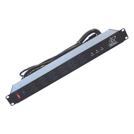 Protector Contra Sobretensiones de 120 VCA, 15 A, 12 Salidas, Montaje en Rack 1U, Servidores Montados en Rack, Sistemas de Voz, Controladores, Equipos de Video Vigilancia