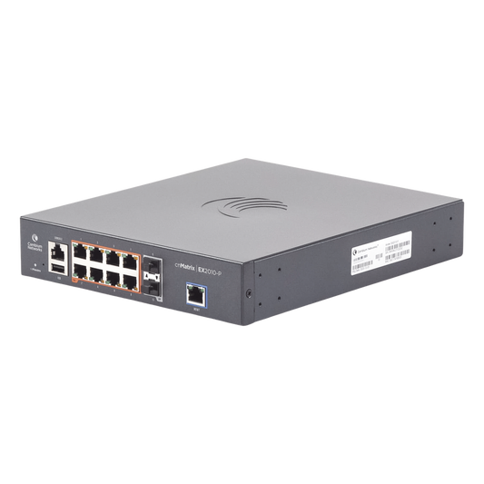 Switch cnMatrix EX2010-P capa 3 de 10 puertos(8 PoE Gigabit 802.3af/at, 2 SFP, 1 consola, 1 MNGMT, 1 USB)  administración desde la Nube (MX-EX2010PXA-U)