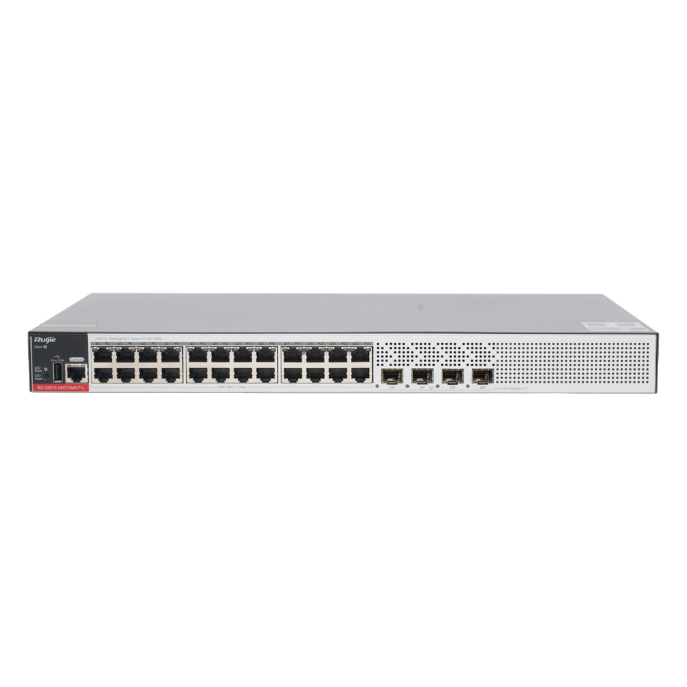 Switch PoE+ Empresarial 370 Watts, Administrable L2+, 24 Puertos Gigabit y 4 Puertos Uplink SFP 2.5G