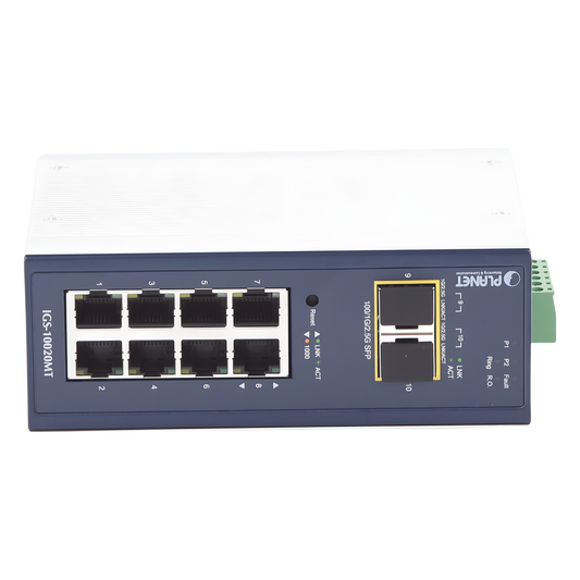 Switch Industrial Administrable Capa 2, 8 Puertos 10/100/1000T, 2 Puertos SFP 1G / 2.5 G BASE X
