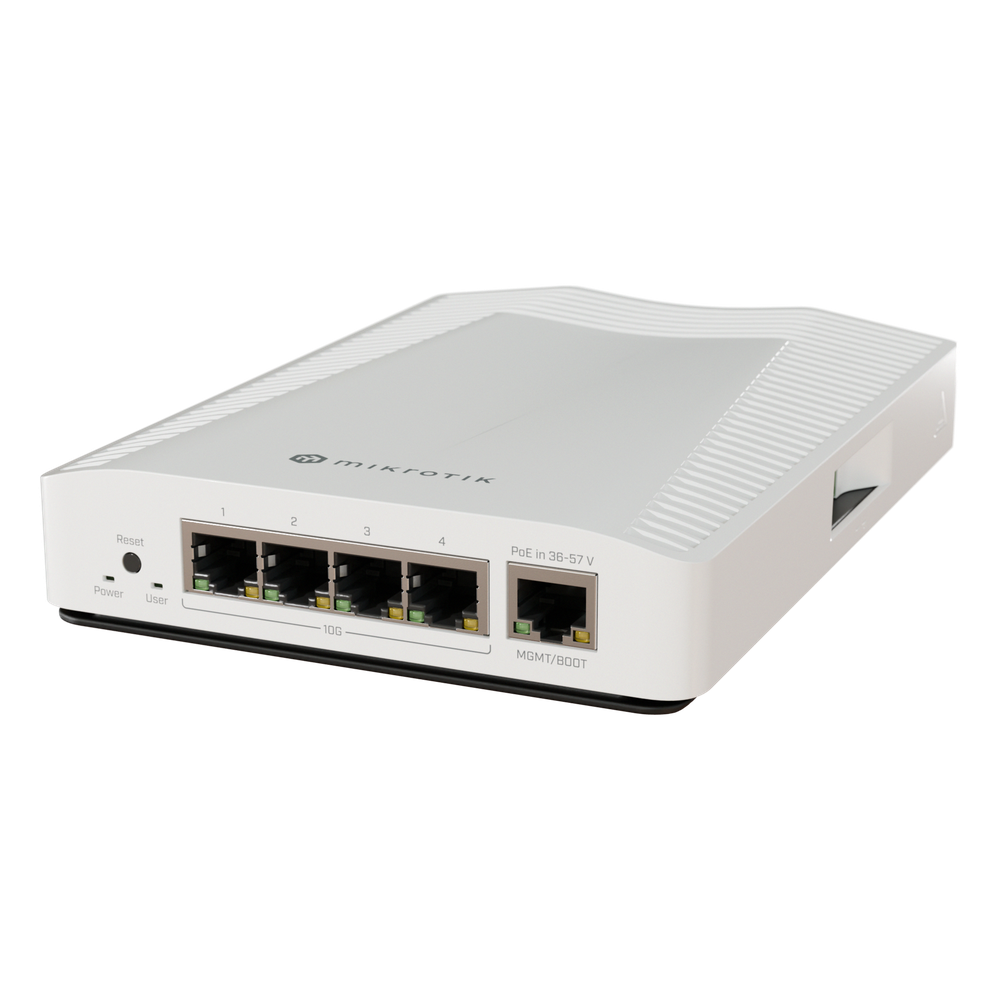 Cloud Router Switch / 4 puertos 10Gbps / Montaje en pared o Riel Din