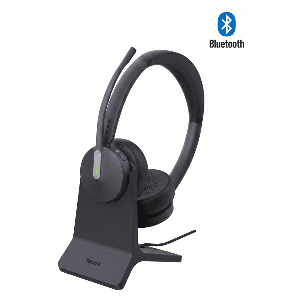 Diadema Inalambrica BH70 Dual con Stand de Carga de Yealink Certificada para Microsoft Teams con Acoustic Shield