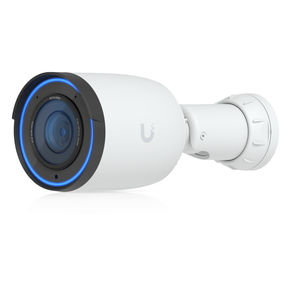 UniFi Protect G6 Pro Bullet – Cámara 4K PoE+ Todo Clima con Motor de IA Multi-TOPS, Zoom Óptico 2.36× y Sensor CMOS 1/1.2, que Ofrece un Desempeño Sobresaliente en Entornos de Baja Iluminación