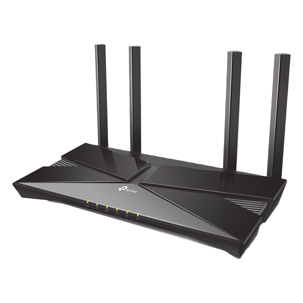 Router WiFi 6 doble banda AX 1800 Mbps /  MU-MIMO y OFDMA / 1 Puerto WAN 10/100/1000 Mbps / 4 Puertos LAN 10/100/1000 Mbps / 4 Potentes Antenas / Compatible con EasyMESH