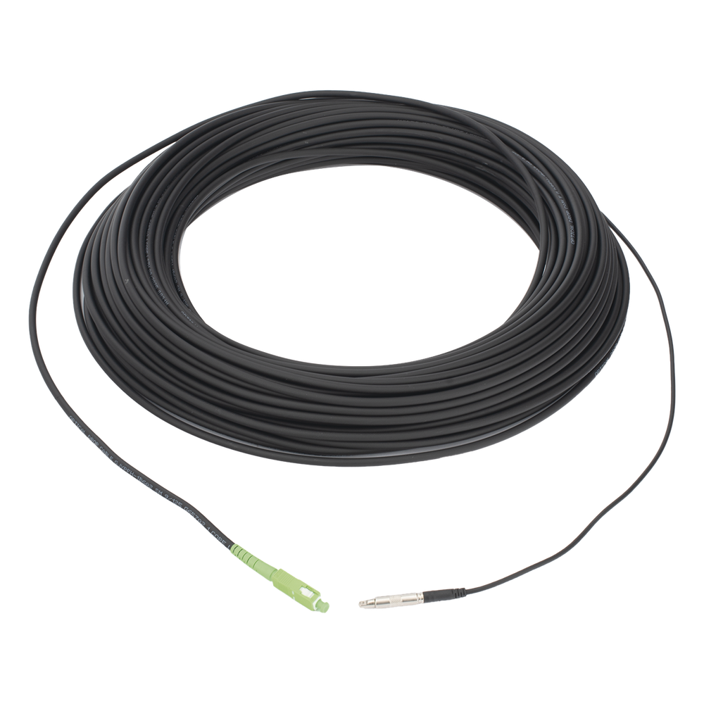 Rollo de Fibra Óptica Drop Redonda G657A2 Monomodo Simplex de 50 Metros (164 Pies) con Conectores SC/APC-SC/APC para Instalaciones Aéreas, Subterráneas o a la Intemperie