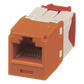 Conector Jack RJ45 Estilo TG, Mini-Com, Categoría 5e, de 8 Posiciones y 8 Cables, Color Naranja
