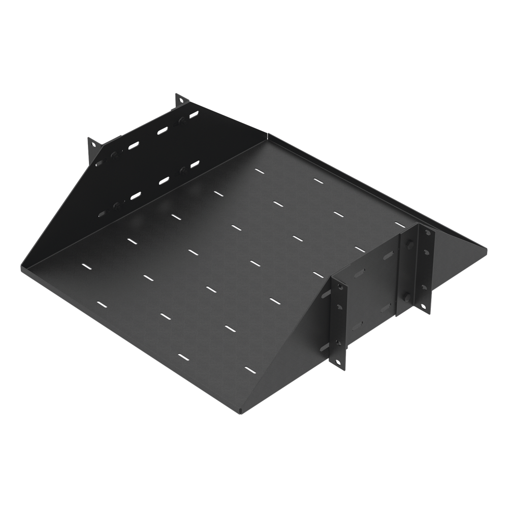 Charola para Soportar Equipos en Rack de 19", Profundidad Ajustable hasta 484 mm. 150 Kg  de Carga, Compatible con Racks de Doble Perforación, 3U