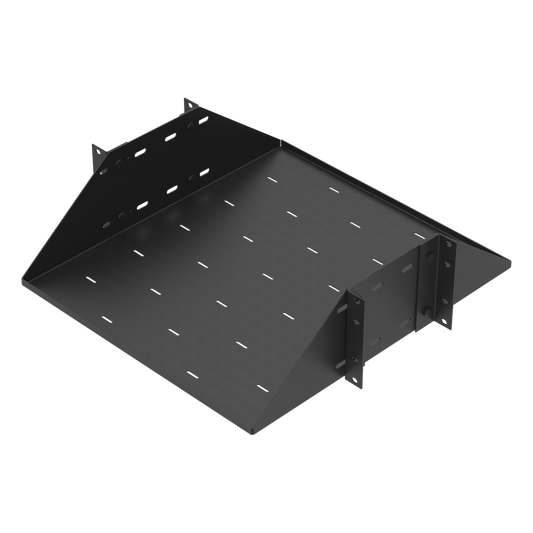 Charola para Soportar Equipos en Rack de 19", Profundidad Ajustable hasta 484 mm. 150 Kg  de Carga, Compatible con Racks de Doble Perforación, 3U