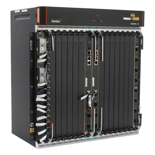 OLT Carrier Class Modular GPON, 14 Ranuras de Servicio, Incluye 1 Tarjeta de Servicio, Doble fuente -48Vcc, 11 UR, Gestión por UNM2000, CLI, Incluye Instalación de software UNM2000, (Interoperabilidad con ONUs de Terceros sin Costo)