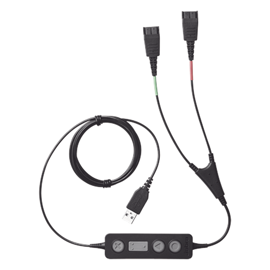 Jabra Link 265 USB/QD cable de entrenamiento, para conectar 2 diademas simultaneas con puerto USB (265-09)