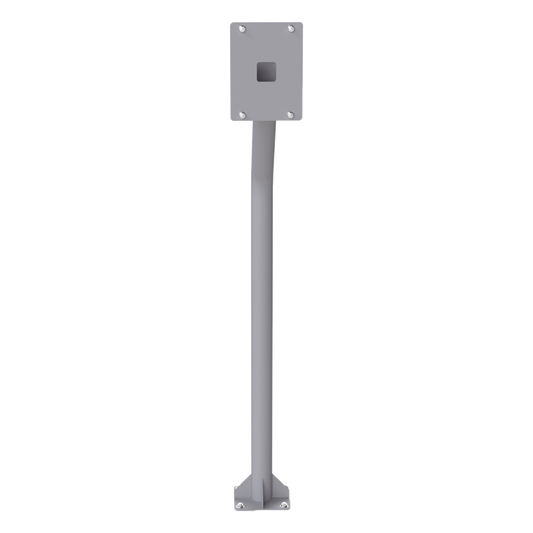 Base tipo tubular para instalación de cubierta BASEINT de videoporteros o interfones IP Fanvil y Grandstream, altura de 1.2 metros, pintura electrostática color gris.