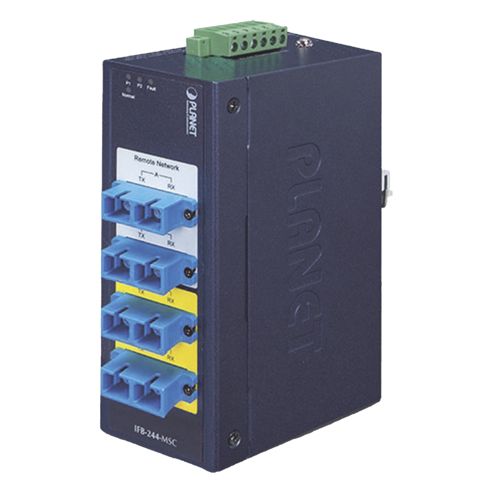 Switch Industrial Bypass de Fibra Optica Multimodo con Conector SC de 2 Canales