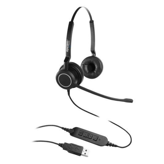 Audífonos USB de Diadema ESTÉREO con Audio HD / Micrófono con Cancelación de Ruido / Calidad para uso en Oficina