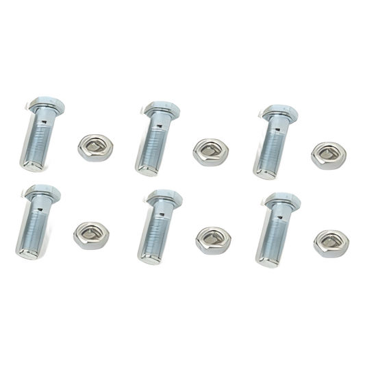 Paquete de 6 tornillos y tuercas de acero inoxidable 1/2 x 3 1/2”.