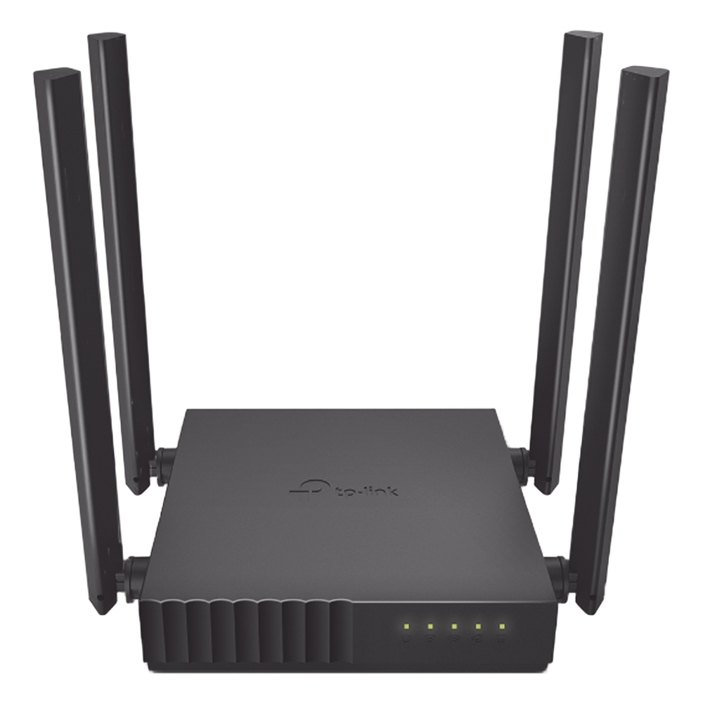 Router Inalámbrico doble banda AC, 2.4 GHz y 5 GHz Hasta 1200 Mbps, 4 antenas externas omnidireccional, 4 Puertos LAN 10/100 Mbps, 1 Puerto WAN 10/100 Mbps, Versión 6