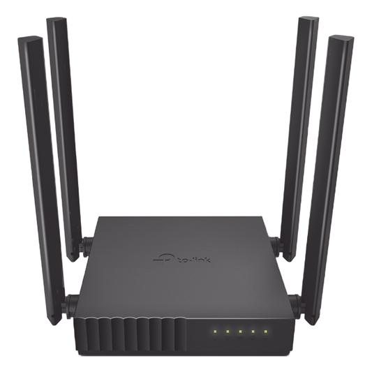 Router Inalámbrico doble banda AC, 2.4 GHz y 5 GHz Hasta 1200 Mbps, 4 antenas externas omnidireccional, 4 Puertos LAN 10/100 Mbps, 1 Puerto WAN 10/100 Mbps, Versión 6