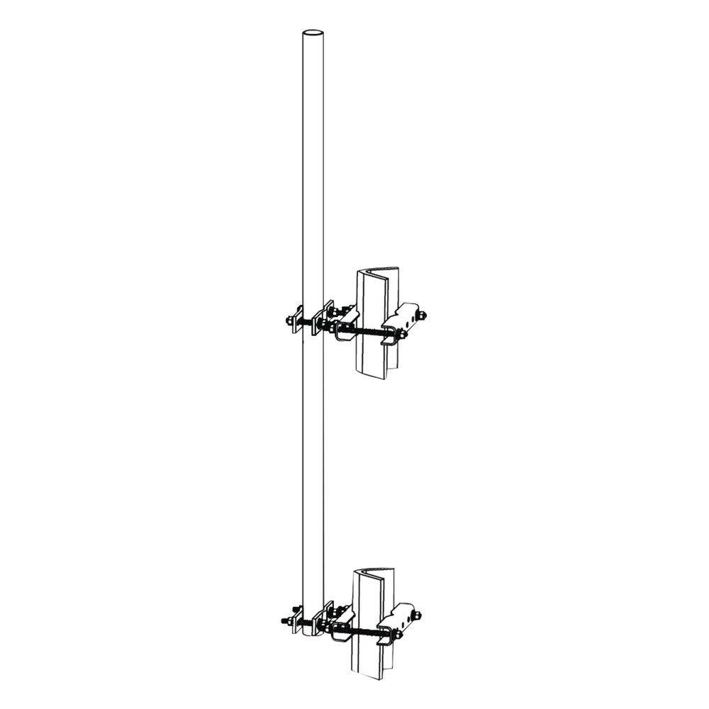 Montaje lateral con Mástil de 1.9" diam. x 6' (1.8m) longitud.