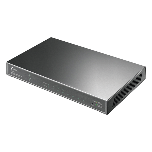 Switch Omada / 8 Puertos Gigabit  / 4 Puertos PoE+ 802.3at/af / Presupuesto PoE 62 W / 30 W por Puerto / Gestión Cloud Omada / L3 Static Routing / Sin Ventilador / Metal