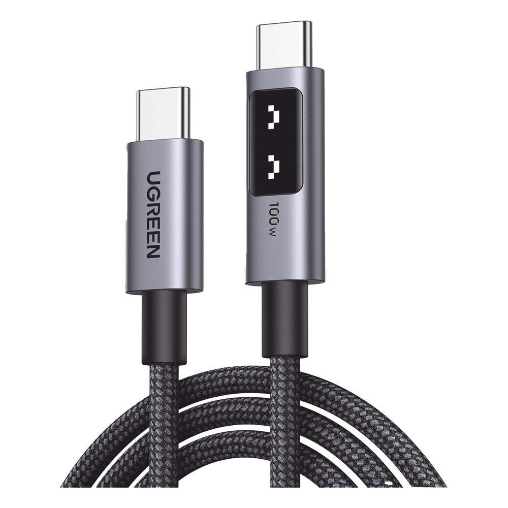 Cable USB-C a USB-C | 1 Metro | Carga Rápida de hasta 100W | Transferencia de datos 480 Mbps | PD3.0 | QC4.0/3.0/2.0 | FPC | AFC | Protección Integrada| Caja de Aluminio | Nylon Trenzado | Amplia Compatibilidad | Color Negro.