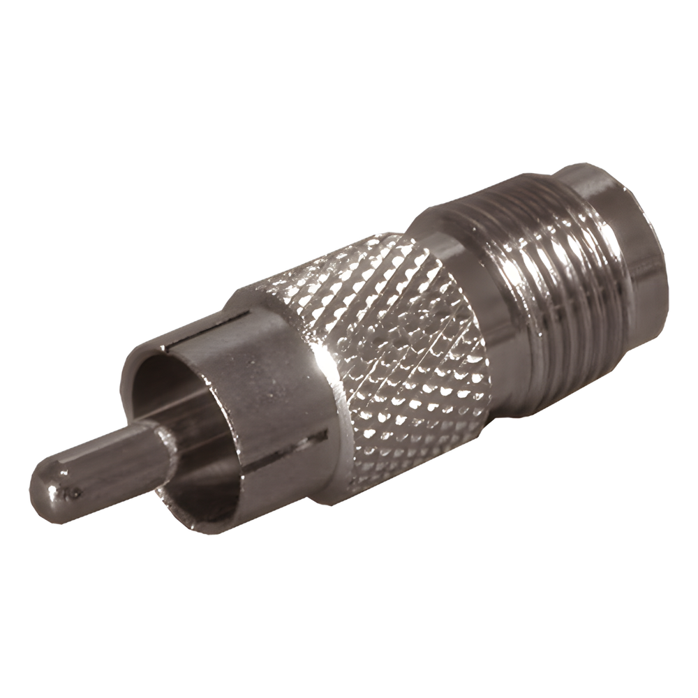 Adaptador de TNC Hembra a RCA Macho Tipo Fono para Aplicaciones de Audio y Video, Níquel/Oro/Teflón