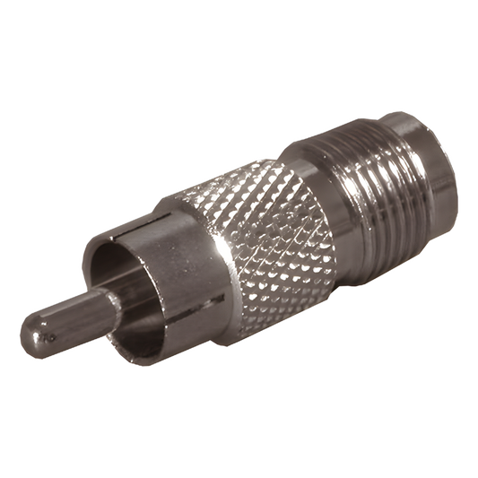 Adaptador de TNC Hembra a RCA Macho Tipo Fono para Aplicaciones de Audio y Video, Níquel/Oro/Teflón