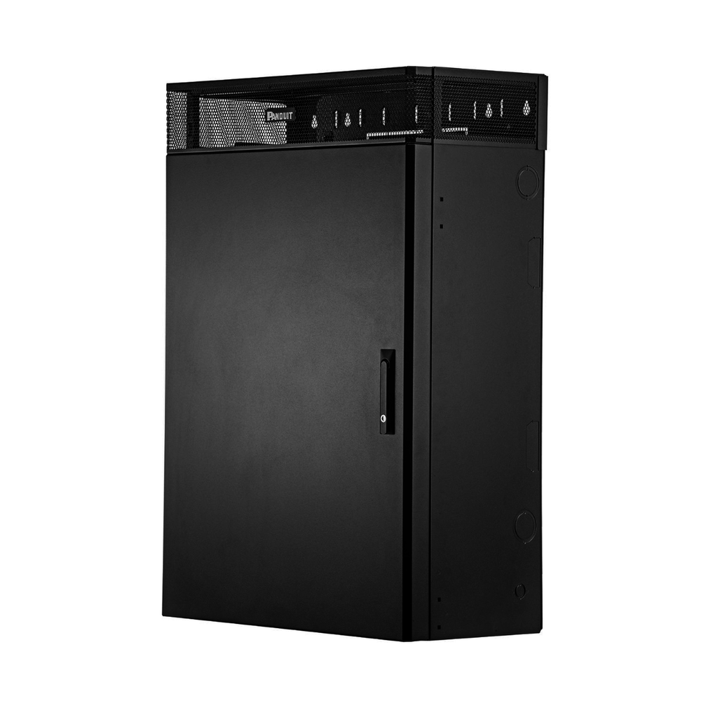 Gabinete de Montaje en Pared TrueEdge™, Con 6 UR para Equipo Activo y 6 UR para Paneles de Parcheo, Fabricado en Acero, Color Negro