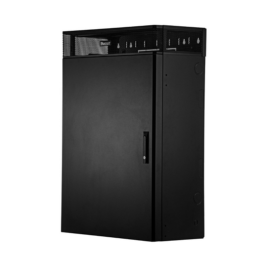 Gabinete de Montaje en Pared TrueEdge™, Con 6 UR para Equipo Activo y 6 UR para Paneles de Parcheo, Fabricado en Acero, Color Negro