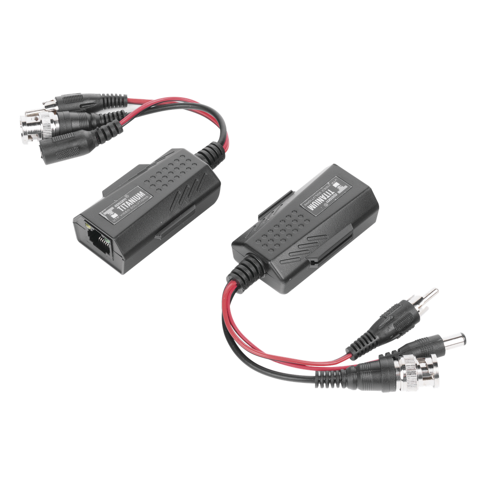 Kit de transceptores activos, envía alimentación 12V/24Vcc/AC, video y audio a una distancia de hasta 150 m en 4K para aplicaciones de video por UTP Cat 5e / 6 en alta definición.
