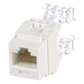 Conector Jack Estilo 110 (de Impacto), Tipo Keystone, Categoría 6, de 8 Posiciones y 8 Cables, Color Blanco Mate