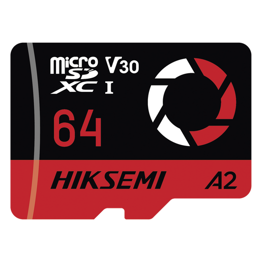 Memoria microSD / 64 GB / 180 MB/s Lectura / 150 MB/s Escritura / V30 U3 A2 / Para Drones y Cámaras de Acción / HIKSEMI CAPTURE E3