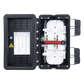 Caja de Distribución de Fibra Óptica, Hasta 96 Empalmes, Exterior IP65, Color Negro