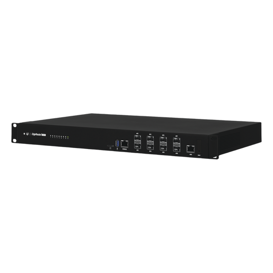 EdgeRouter INFINITY de 8 puertos SFP+ 10 G + 1 puerto RJ45 Gigabit, throughput 80 Gbps, 16 núcleos y 16 GB RAM , fuentes de alimentación modulares Hot-Swappable