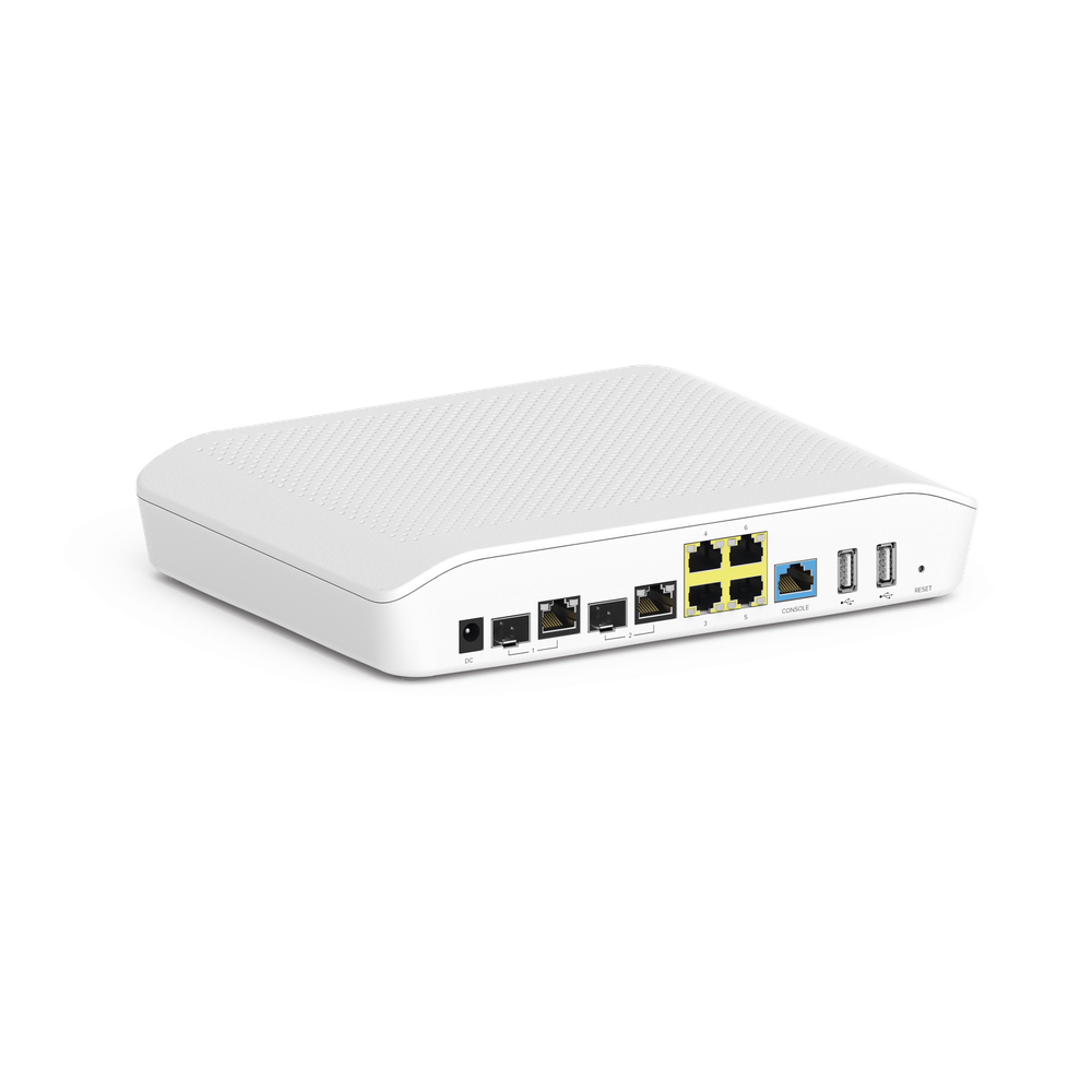 Firewall SD-WAN para PYME NSE3000 / 2 puertos WAN Gigabit + 2 SFP Combo / 4 puertos LAN Gigabit / IDS-IPS y Bloqueo de Aplicaciones / Gestión Cloud cnMaestro / Hasta 1,000 Dispositivos