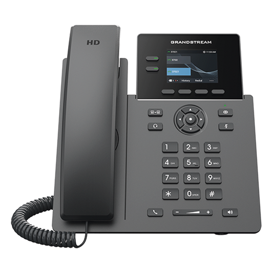 TELÉFONO IP POE GRADO OPERADOR DE 2 LÍNEAS / PANTALLA LCD TFT 2.4 PULGADAS COLOR / 8 BOTONES VIRTUALES MULTIUSO / SEGURIDAD CARRIER-GRADE / COMPATIBLE CON GDMS / AUDIO HD / CONFERENCIAS DE AUDIO 5 VÍAS