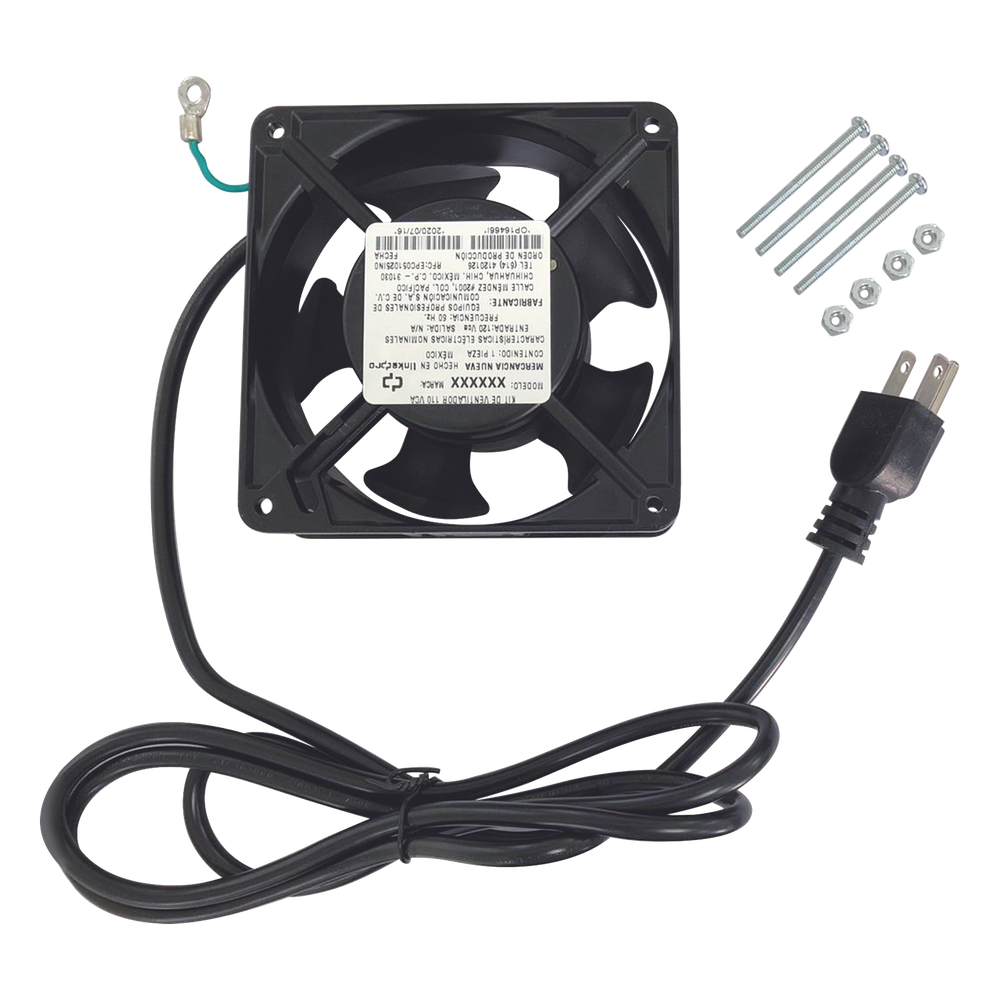 Ventilador 110 Vca de 12 x 12 cm con Cable y Clavija