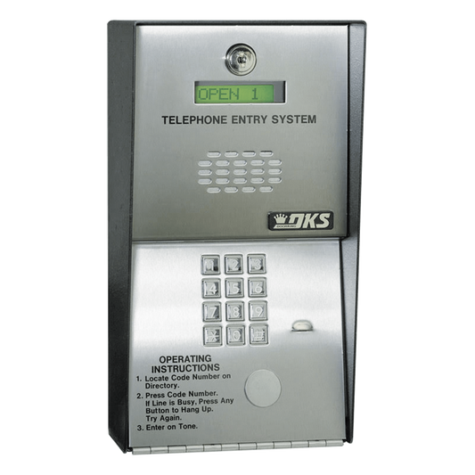 Audioportero Telefónico DKS Para 600 números Telefónicos / Control Para 2 Puertas / Gabinete Para Sobreponer/ Marcación a 16 Digitos / Linea Análoga o Digital