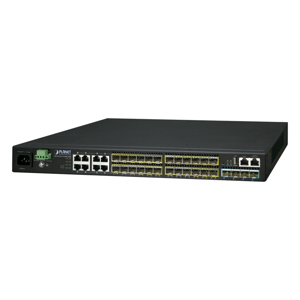 Switch Administrable L3 16-Puertos 100/1000X SFP, 8-Puertos Gigabit TP/SFP, 4-Puertos 10G SFP+ Stackable