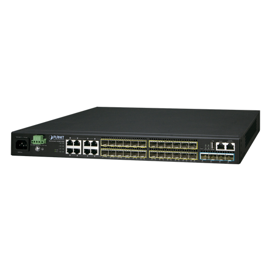 Switch Administrable L3 16-Puertos 100/1000X SFP, 8-Puertos Gigabit TP/SFP, 4-Puertos 10G SFP+ Stackable