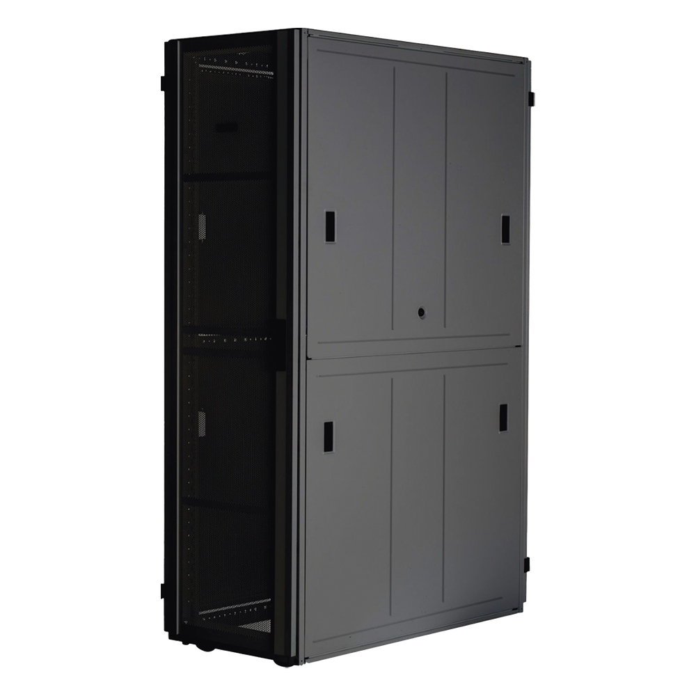 Gabinete FlexFusion™ XGL (Light) para Centros de Datos, 42 UR, 800 mm de Ancho, 1200 mm de Profundidad, Fabricado en Acero, Color Negro