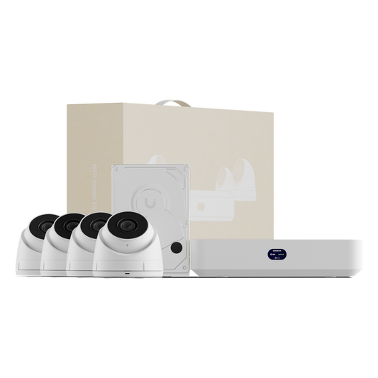 UniFi Protect UNVR Instant Kit – Solución Todo en Uno con NVR Instant, 4 Cámaras G5 Turret Ultra y Disco Duro de 1 TB para una Configuración Rápida y Sencilla