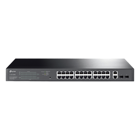 Switch PoE Administrable 24 puertos 10/100/1000 Mbps / 2 puertos SFP / 24 puertos PoE af/at / Presupuesto PoE 250W /
