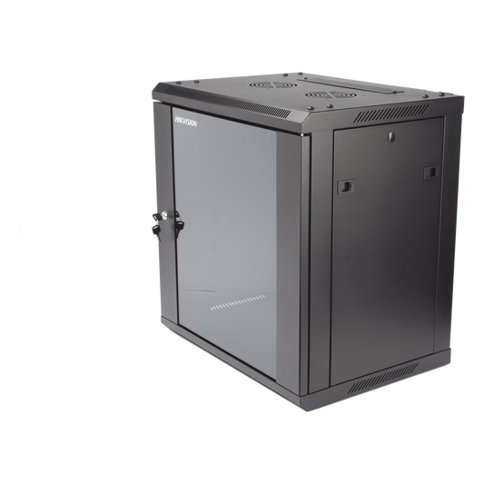 Gabinete para Montaje en Pared - Piso / Puerta de Cristal Templado / Cuerpo Fijo / 12 Unidades de Rack / 19" / Fabricado en Acero