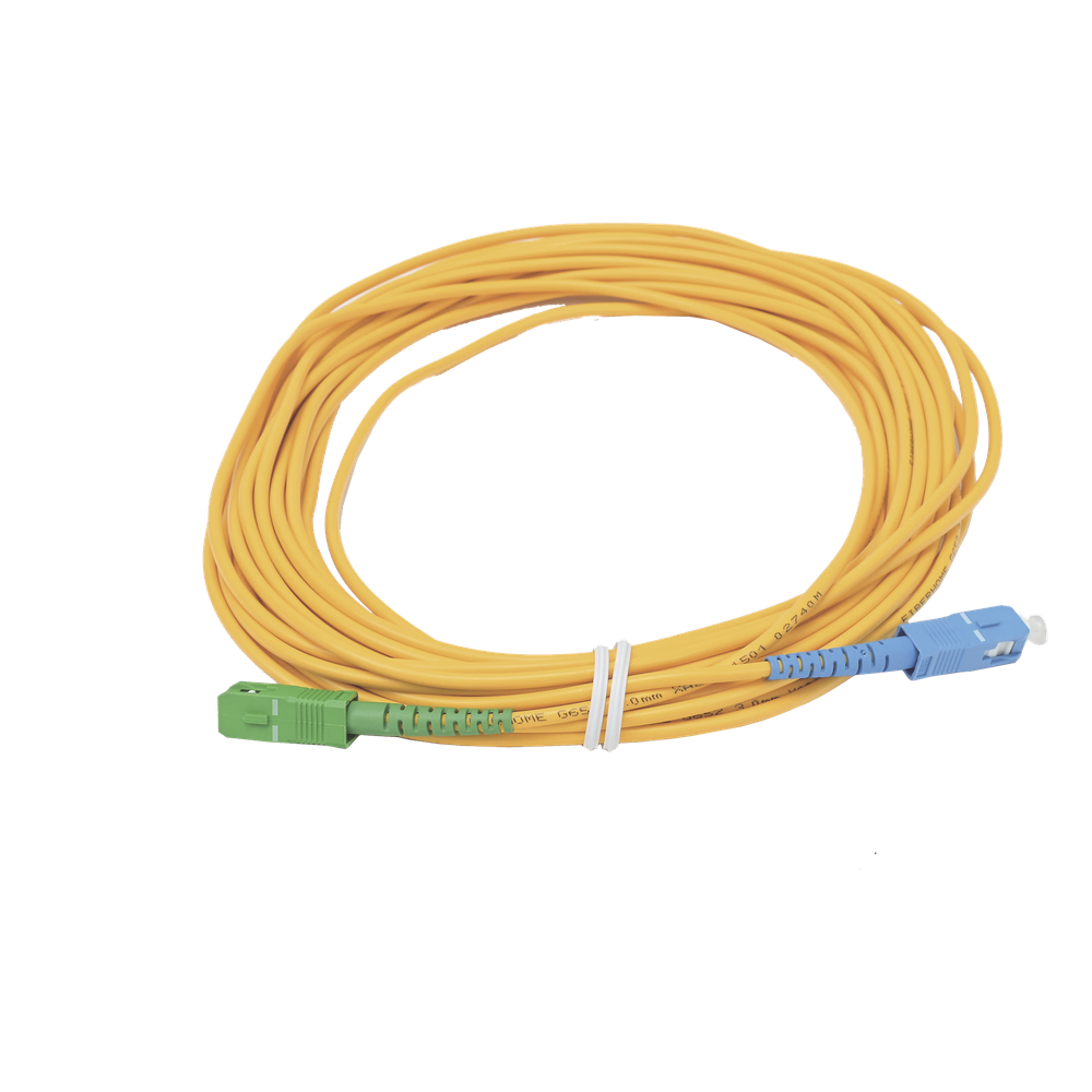 Jumper de Fibra Óptica Simplex, Monomodo, con Conectores SC/UPC-SC/APC, de 10 Metros (32.81 Pies)