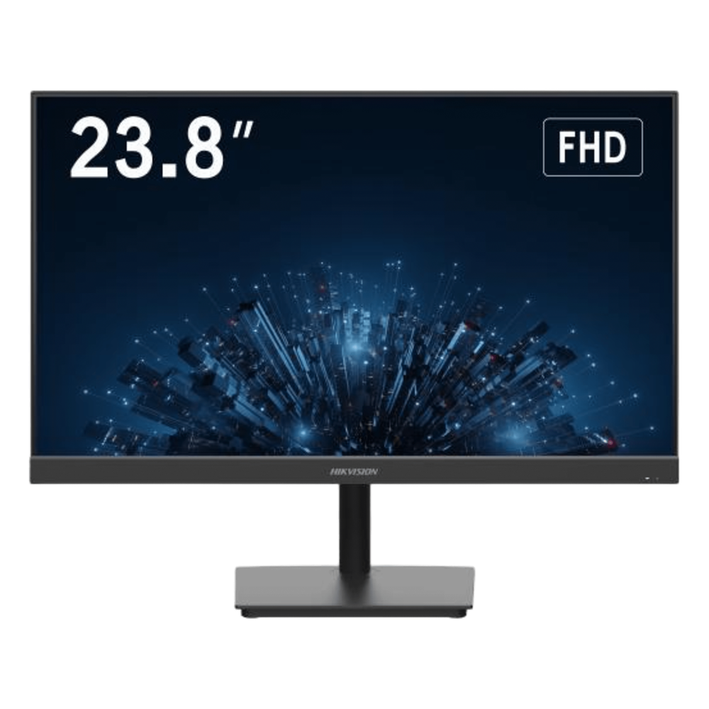 Monitor LED FullHD (1080p) de 24" / Ideal para CCTV, Oficina y Hogar / Entrada HDMI-VGA-BNC / Montaje VESA ( 75 X 75) / Uso 24/7 / Backlight E-LED / Ultra Delgado