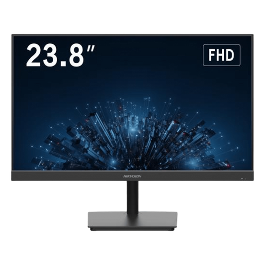 Monitor LED FullHD (1080p) de 24" / Ideal para CCTV, Oficina y Hogar / Entrada HDMI-VGA-BNC / Montaje VESA ( 75 X 75) / Uso 24/7 / Backlight E-LED / Ultra Delgado