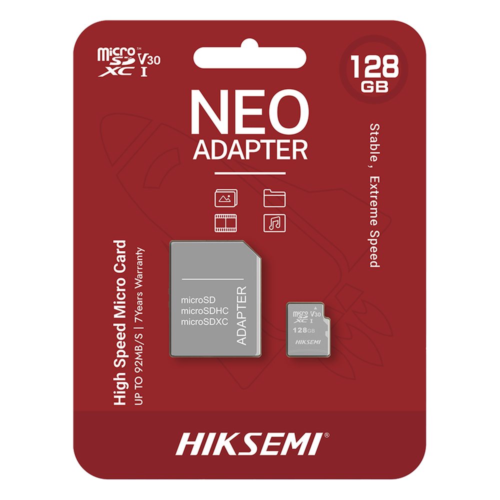 Memoria microSD con Adaptador / 128 GB / Clase 10 / NAND TLC / 92 MB/s Lectura / Multipropósito