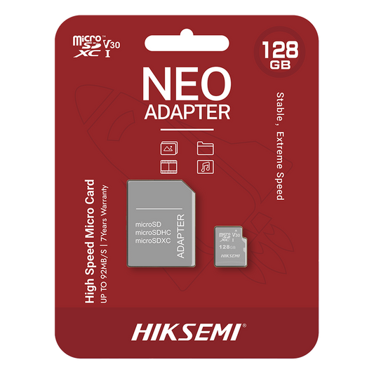 Memoria microSD con Adaptador / 128 GB / Clase 10 / NAND TLC / 92 MB/s Lectura / Multipropósito