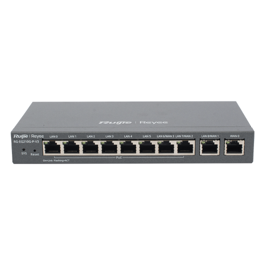 Router Balanceador con Función SD-WAN, PoE+ hasta 110 Watts, Hasta 4 Servicios de Internet y hasta 200 clientes con desempeño de 1 Gbps